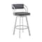 Armen Living Capri 26" Swivel Slate Gray Faux Leather and Silver Metal Bar Stool LCCPBASLGR26 - alternate 1